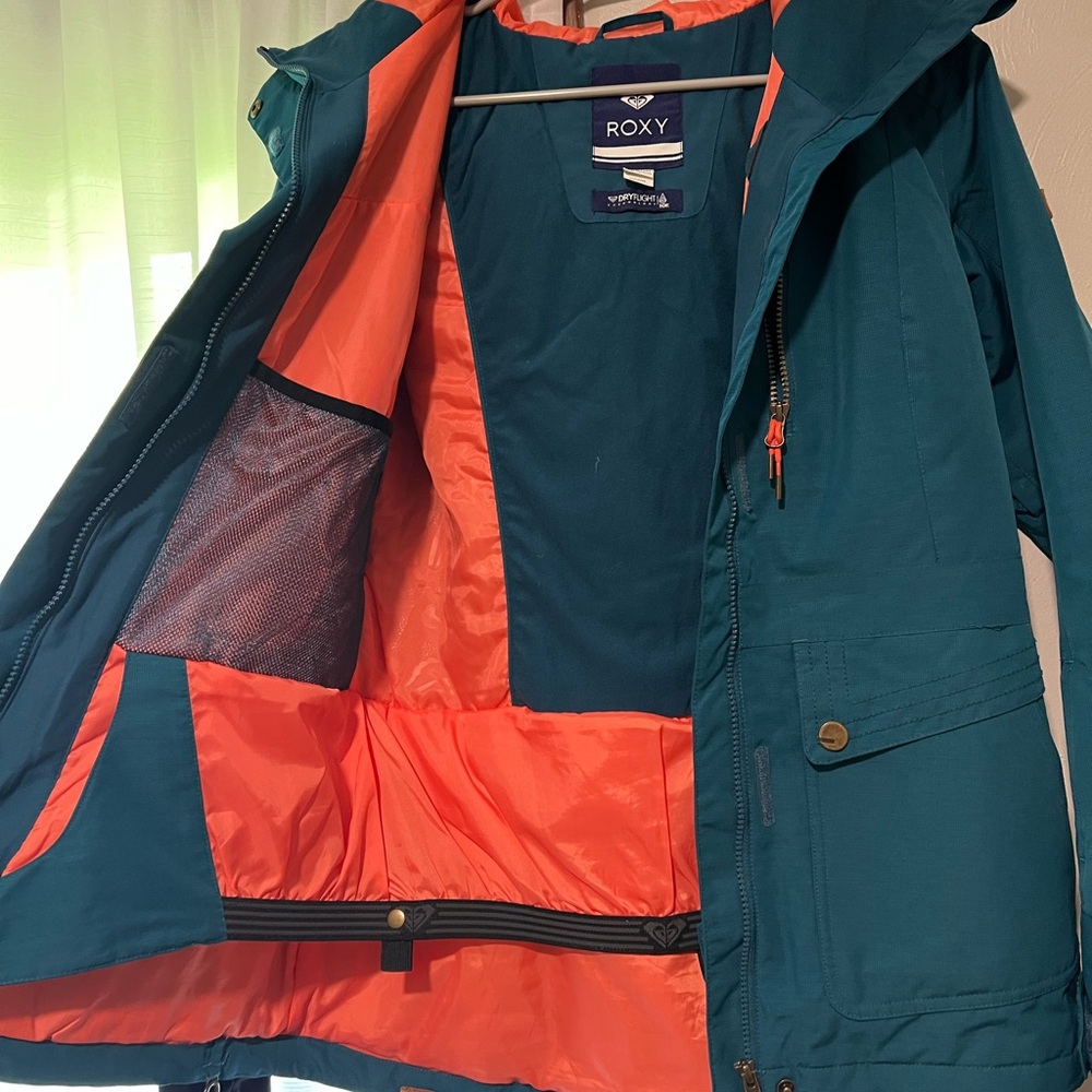 Roxy Deep Teal Snow Jacket With Bright Accents - image 2